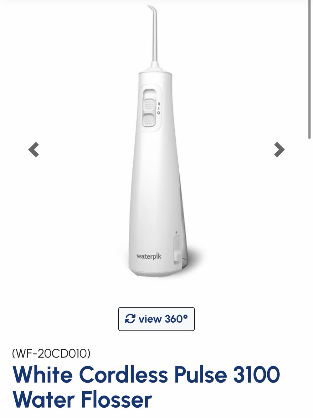 NIB - Waterpik White Cordless Pulse 3100 Water Flosser